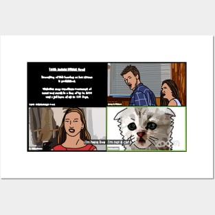 Cat Lawyer on Zoom Call and Distracted Boyfriend Memes Posters and Art